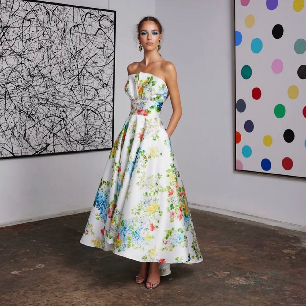 Frascara strapless high low dress